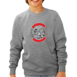 Bulldog Cappellino felpa senza cappuccio personalizzata bambino digitalshirt grigia