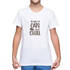 Caffe Cats t-shirt personalizzata bambino digitalshirt bianca