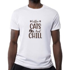 Caffe Cats t-shirt personalizzata uomo digitalshirt bianca