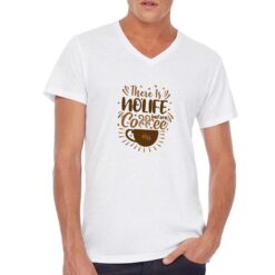 Caffè Everything t-shirt scollo a v personalizzata uomo digitalshirt bianca
