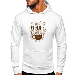 Caffè No Life felpa con cappuccio personalizzata uomo digitalshirt bianca