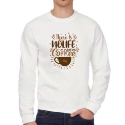 Caffè No Life felpa senza cappuccio personalizzata uomo digitalshirt bianca