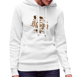 Caffè Therapy felpa con cappuccio personalizzata donna digitalshirt bianca.jpg
