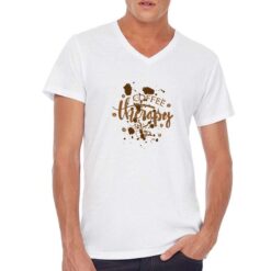 Caffè Therapy t-shirt scollo a v personalizzata uomo digitalshirt bianca