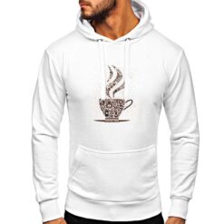 Caffè Time felpa con cappuccio personalizzata uomo digitalshirt bianca