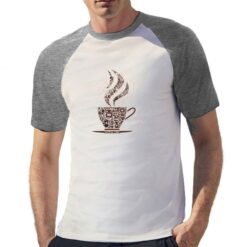 Caffè Time t-shirt bicolor personalizzata uomo digitalshirt grigia