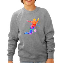 Calciatore Acrobazia felpa senza cappuccio personalizzata bambino digitalshirt grigia