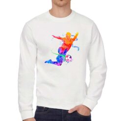 Calciatore Acrobazia felpa senza cappuccio personalizzata uomo digitalshirt bianca