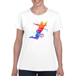 Calciatore Acrobazia t-shirt personalizzata donna digitalshirt bianco