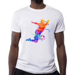 Calciatore Acrobazia t-shirt personalizzata uomo digitalshirt bianca