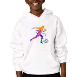 Calciatore in Corsa felpa con cappuccio personalizzata bambino digitalshirtbianco