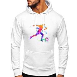 Calciatore in Corsa felpa con cappuccio personalizzata uomo digitalshirt bianca
