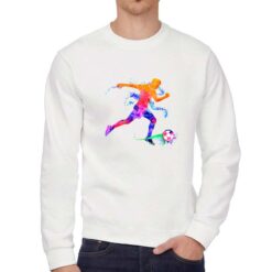 Calciatore in Corsa felpa senza cappuccio personalizzata uomo digitalshirt bianca