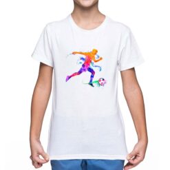 Calciatore in Corsa t-shirt personalizzata bambino digitalshirt bianca