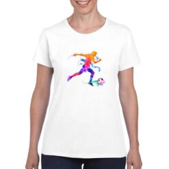 Calciatore in Corsa t-shirt personalizzata donna digitalshirt bianco