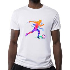 Calciatore in Corsa t-shirt personalizzata uomo digitalshirt bianca