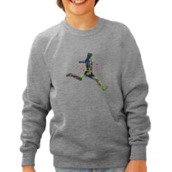 Calciatrice felpa senza cappuccio personalizzata bambino digitalshirt grigia