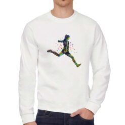 Calciatrice felpa senza cappuccio personalizzata uomo digitalshirt bianca