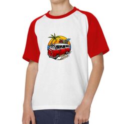 California t-shirt bicolor personalizzata bambino digitalshirt rossa