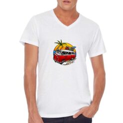 California t-shirt scollo a v personalizzata uomo digitalshirt bianca