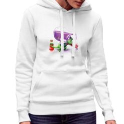 Calmaleonte Cimico felpa con cappuccio personalizzata donna digitalshirt bianca.jpg