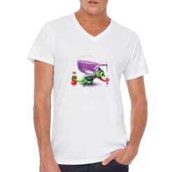 Calmaleonte Cimico t-shirt scollo a v personalizzata uomo digitalshirt bianca