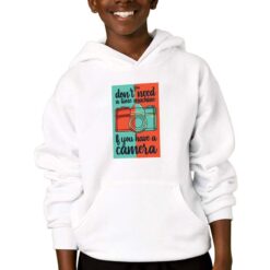 Camera Vintage felpa con cappuccio personalizzata bambino digitalshirtbianco