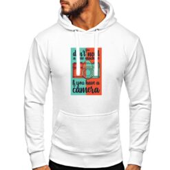 Camera Vintage felpa con cappuccio personalizzata uomo digitalshirt bianca