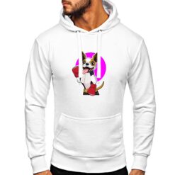 Cane Box felpa con cappuccio personalizzata uomo digitalshirt bianca