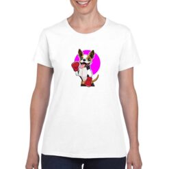 Cane Box t-shirt personalizzata donna digitalshirt bianco
