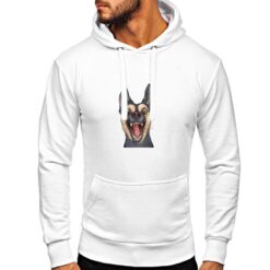 Cane Felice felpa con cappuccio personalizzata uomo digitalshirt bianca
