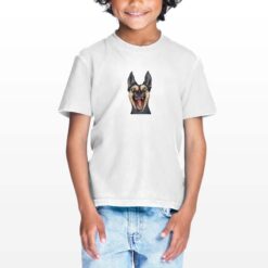 Cane Felice t-shirt personalizzata bambino digitalshirt bianca