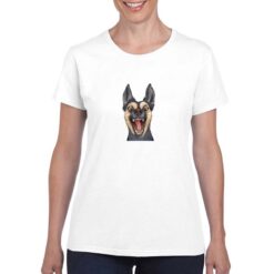 Cane Felice t-shirt personalizzata donna digitalshirt bianco