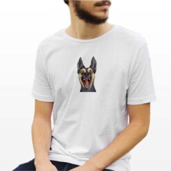 Cane Felice t-shirt personalizzata uomo digitalshirt bianca