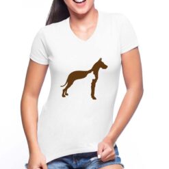 Cane Gatto t-shirt scollo a v personalizzata donna digitalshirt bianca