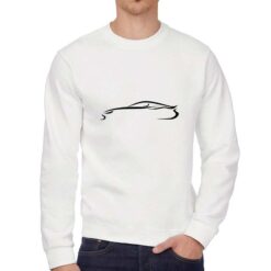 Car Silhouette felpa senza cappuccio personalizzata uomo digitalshirt bianca
