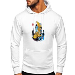 Carpa Koi felpa con cappuccio personalizzata uomo digitalshirt bianca