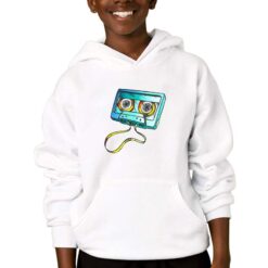 Cassetta Vintage felpa con cappuccio personalizzata bambino digitalshirtbianco