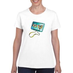 Cassetta Vintage t-shirt personalizzata donna digitalshirt bianco