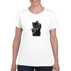 Cat Fish t-shirt personalizzata donna digitalshirt bianco