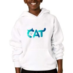 Cat felpa con cappuccio personalizzata bambino digitalshirtbianco