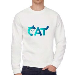 Cat felpa senza cappuccio personalizzata uomo digitalshirt bianca
