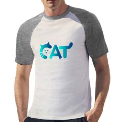 Cat t-shirt bicolor personalizzata uomo digitalshirt grigia