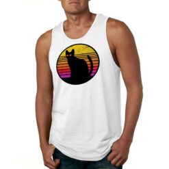 Cat Silhouette attesa canotta personalizzata uomo digitalshirt bianca