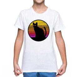 Cat Silhouette attesa t-shirt personalizzata bambino digitalshirt bianca