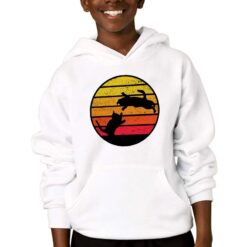 Cat Silhouette duo felpa con cappuccio personalizzata bambino digitalshirtbianco