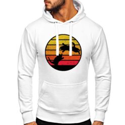 Cat Silhouette duo felpa con cappuccio personalizzata uomo digitalshirt bianca