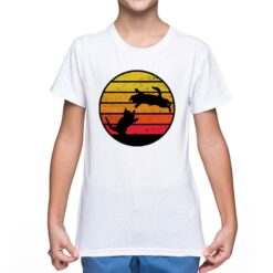 Cat Silhouette duo t-shirt personalizzata bambino digitalshirt bianca