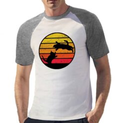 Cat Silhouette duo t-shirt bicolor personalizzata uomo digitalshirt grigia