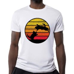 Cat Silhouette duo t-shirt personalizzata uomo digitalshirt bianca